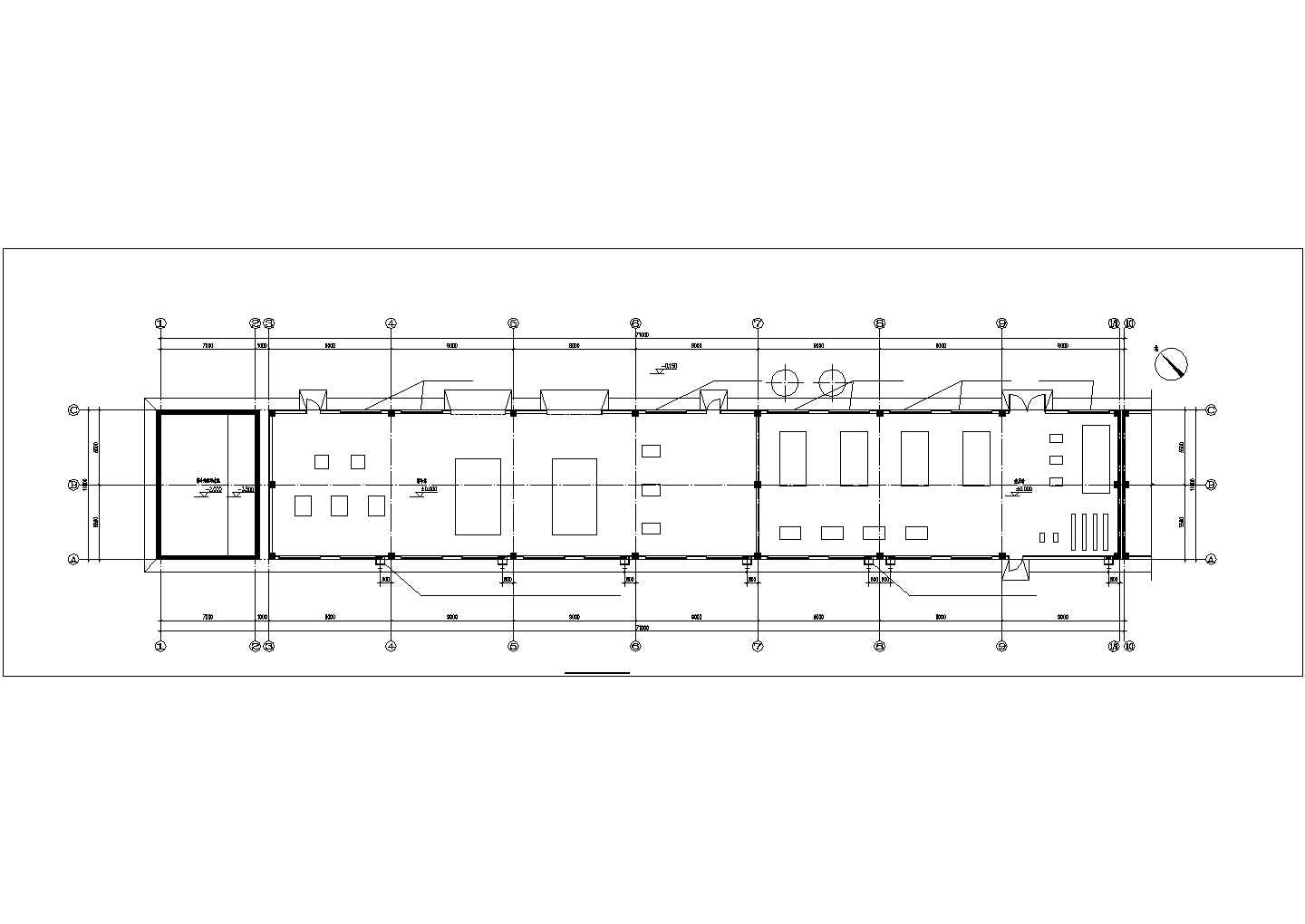 武汉某科技公司1500平米单层生产车间暖通系统设计CAD图纸