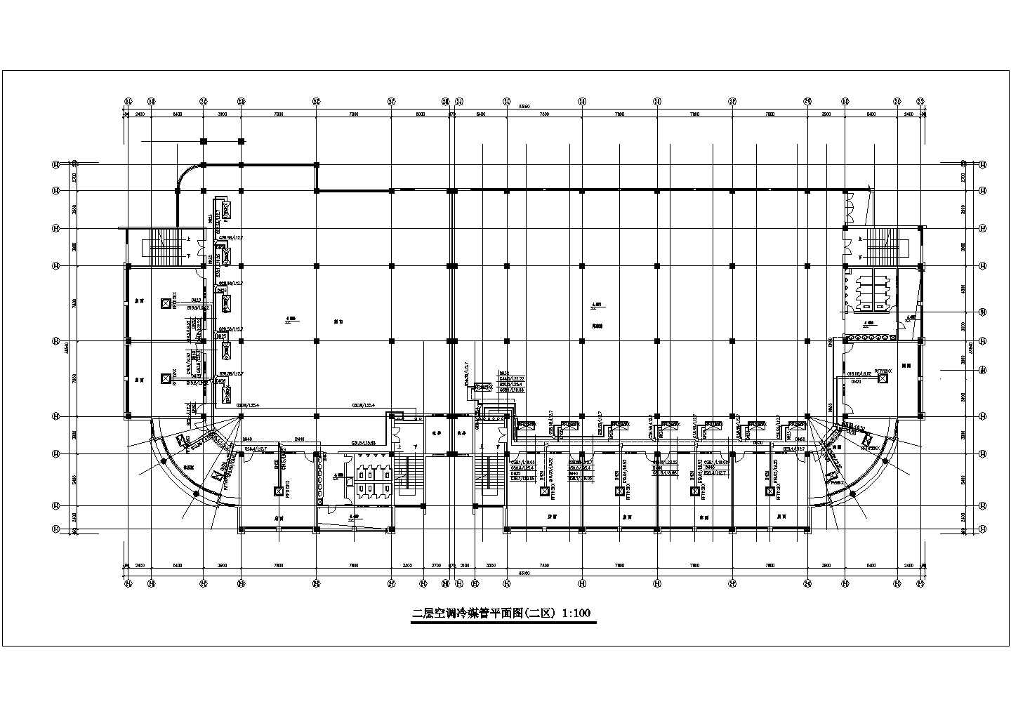 抚顺市某新建居住区内部配套公共建筑空调系统设计CAD图纸