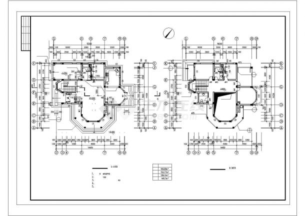 南京市某现代化村镇440平米3层混合结构独栋乡村别墅建筑设计CAD图纸-图二