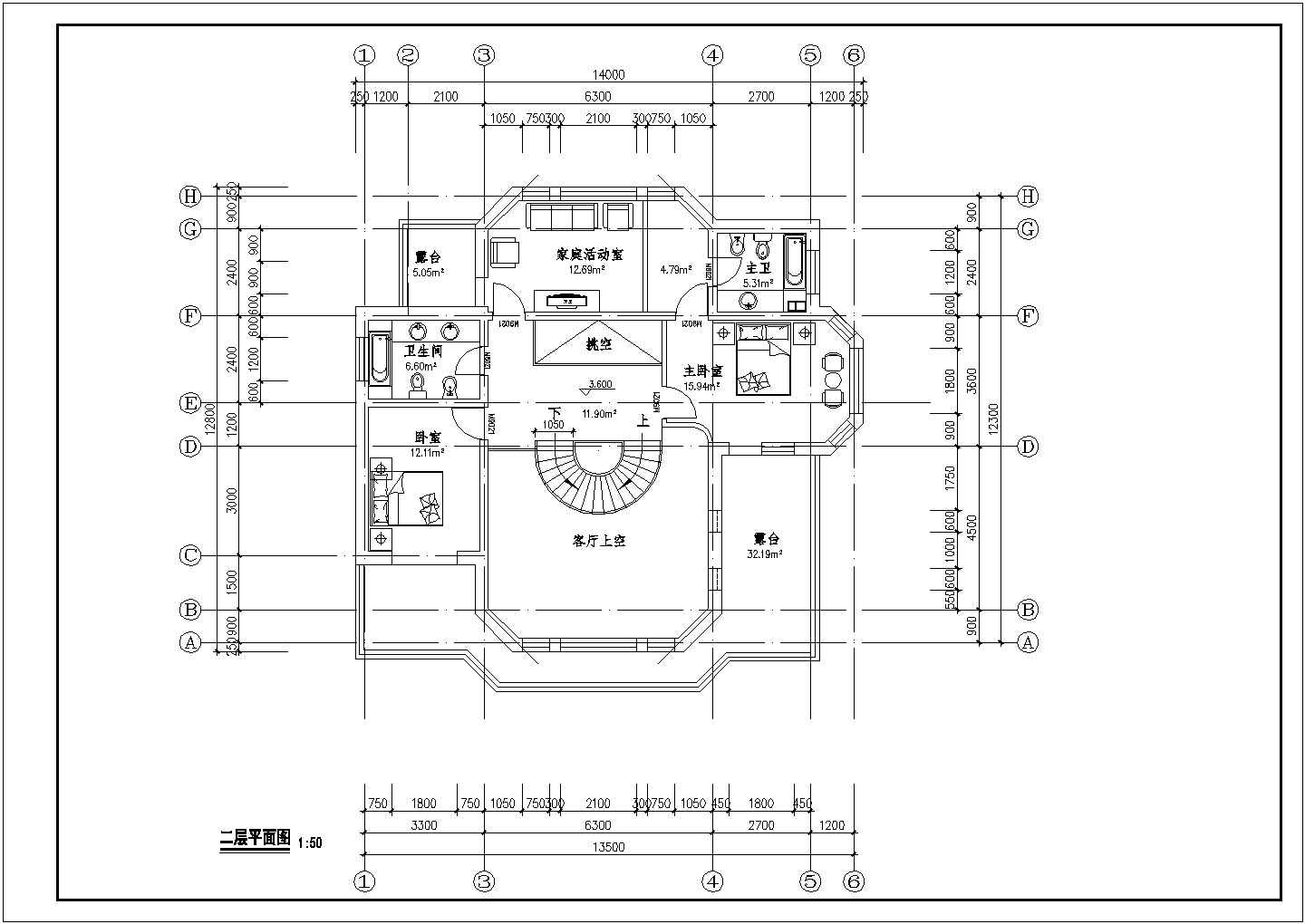 310平米三层混合结构单体私人别墅全套建筑设计CAD图纸（含地下室）