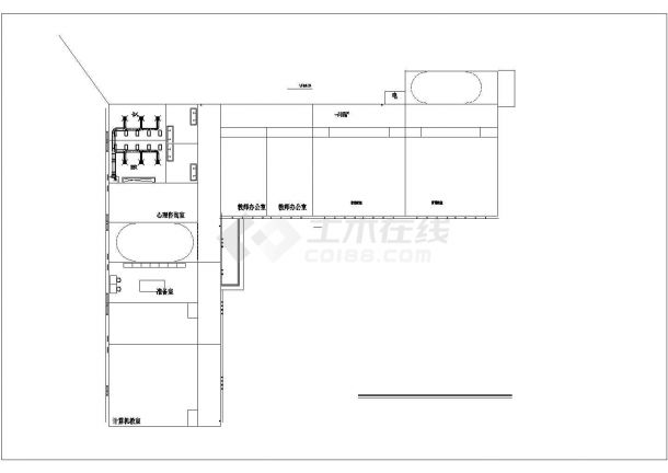 某小学1800平米3层教学楼暖通系统设计CAD图纸（含门卫和食堂）-图二