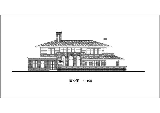 占地188平米2层框架结构独栋别墅全套建筑设计CAD图纸-图二