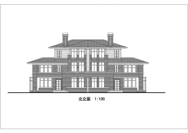 占地125平米3层框架结构单体别墅建筑设计CAD图纸-图二
