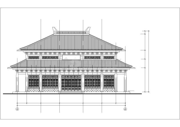 西宁市某大型寺庙全套建筑施工设计CAD图纸（含效果图）-图二
