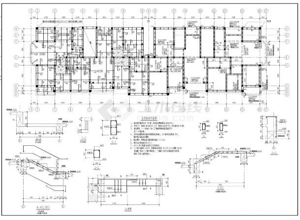 某住宅楼砖混建筑工程结构施工图CAD详图-图二