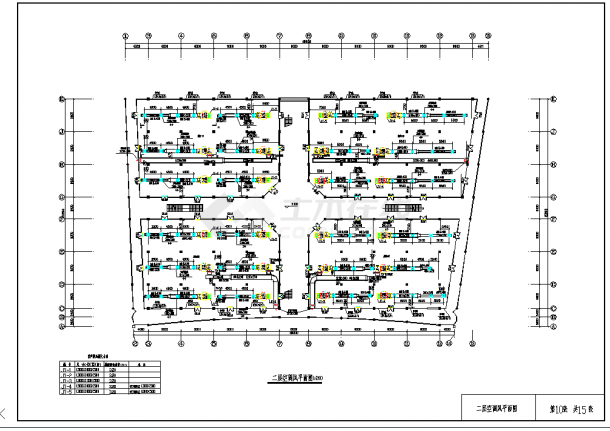 某地多层吊顶式空调器商场中央空调全套建筑cad平面施工图纸-图二