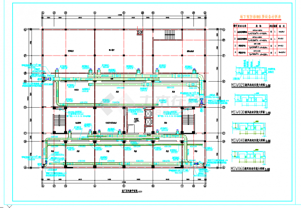 某地多层宾馆整套空调管线设计cad施工平面图纸-图一