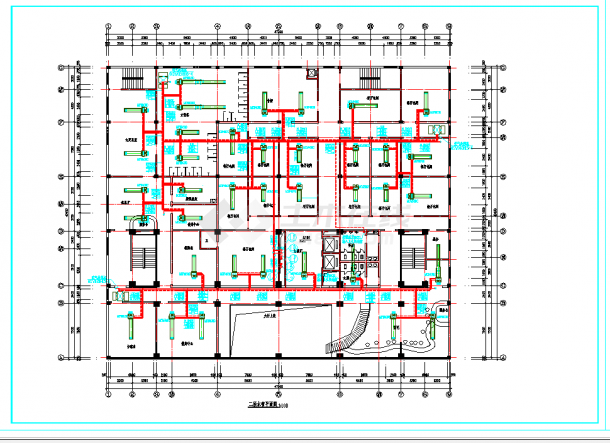 某地多层宾馆整套空调管线设计cad施工平面图纸-图二
