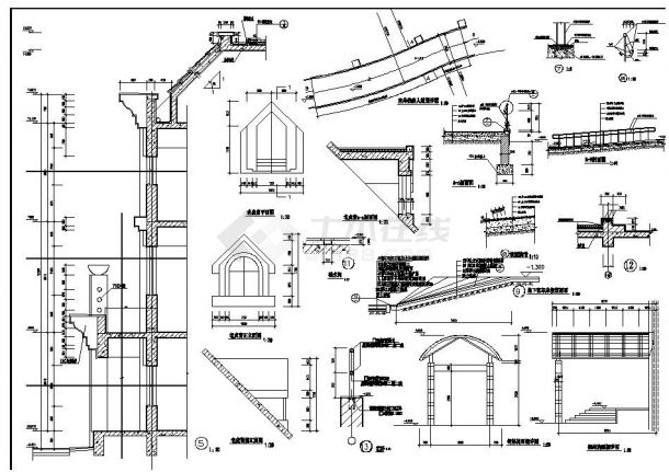 住宅小区会所CAD设计施工参考详图-图二