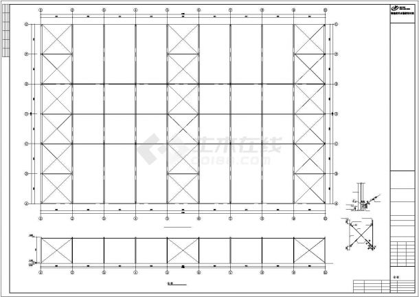 某钢结构门式钢架厂房建筑设计方案CAD图纸-图一