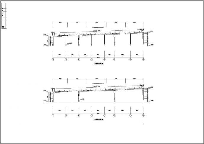 某对跨钢结构门刚厂房结构设计方案CAD图纸_图1