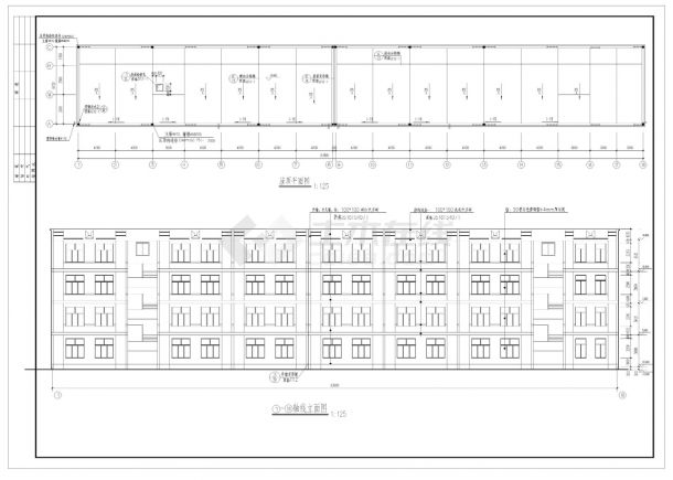 某地区地上四层框架结构教学楼建筑CAD施工图-图二