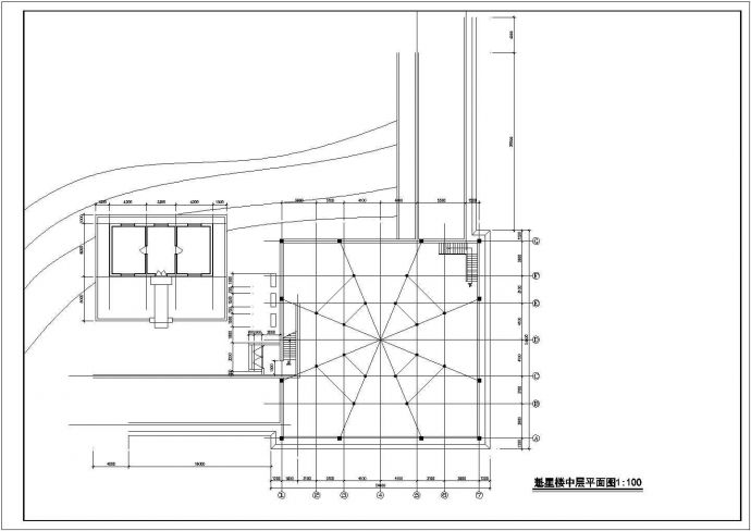 郑州市某文化公园五层框混结构仿古城楼平立剖面设计CAD图纸_图1