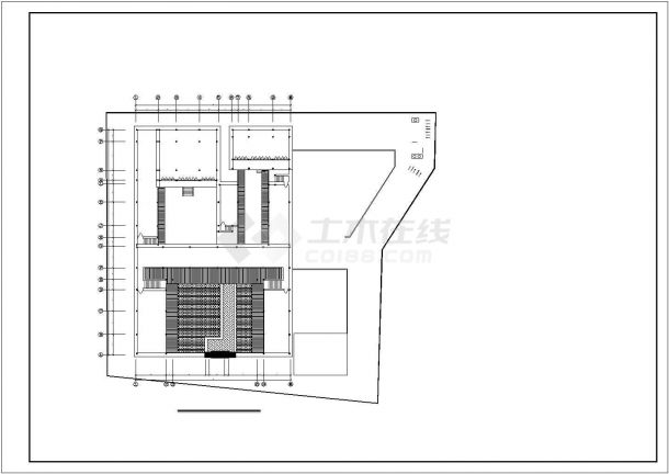 兰州市某现代化村镇2层框架结构祠堂建筑设计CAD图纸-图一