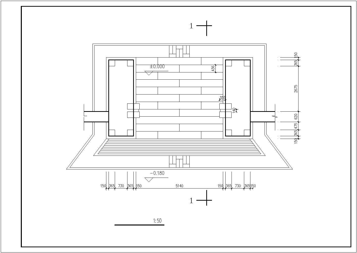 长沙市某大型寺庙仿古入口大门全套建筑设计CAD图纸