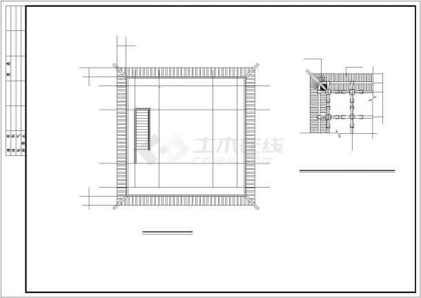 汾阳市某仿古商业街道的3层古建钟鼓楼建筑设计CAD图纸-图二