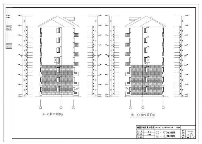 某小区七层住宅楼建筑设计施工cad图纸_图1