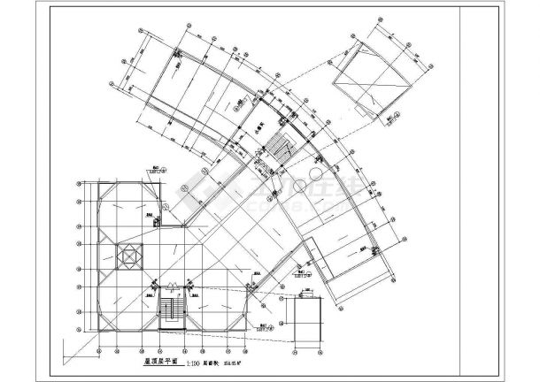 某城市三层少儿图书馆建筑工程设计全套CAD图（含建筑设计说明、节点详图）-图一