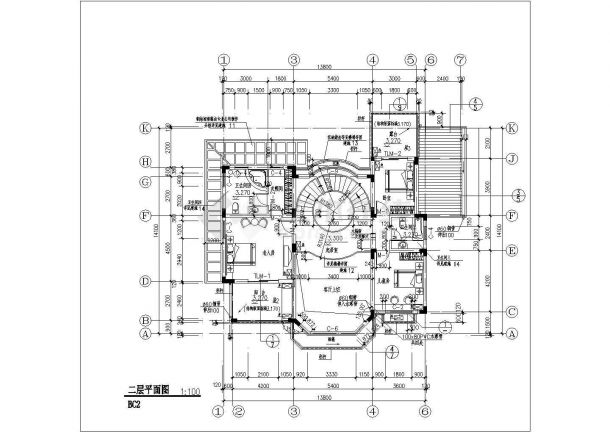 大庆市丽晶花园小区3层砖混结构单体别墅平立面设计CAD图纸-图二