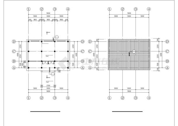 佛山市某寺庙57平米单层框架结构仿古建筑施工设计CAD图纸-图一