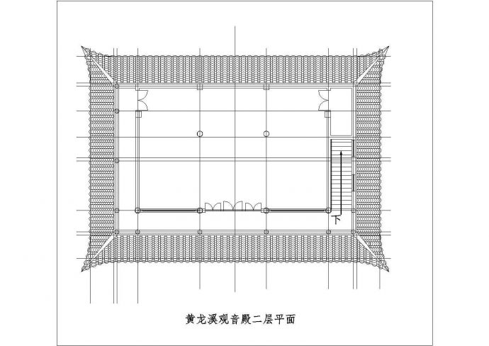占地140平米2层框架结构仿古寺庙平立面设计CAD图纸_图1
