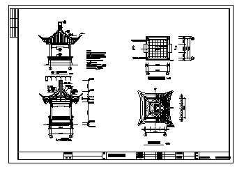 多个中式亭建筑设计施工图_图1