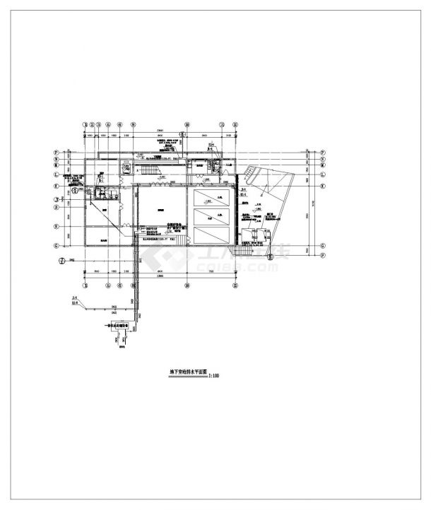 3层加1阁楼层大豪华别墅给排水工程CAD图纸-图一