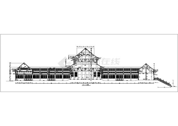 贵阳市某大型寺庙内部仿古罗汉堂全套建筑设计CAD图纸-图二