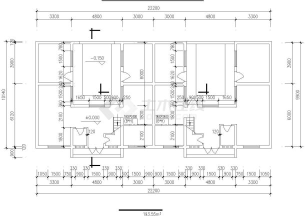 某知名风景区2层仿唐风格民居楼建筑设计CAD图纸（3套方案）-图一