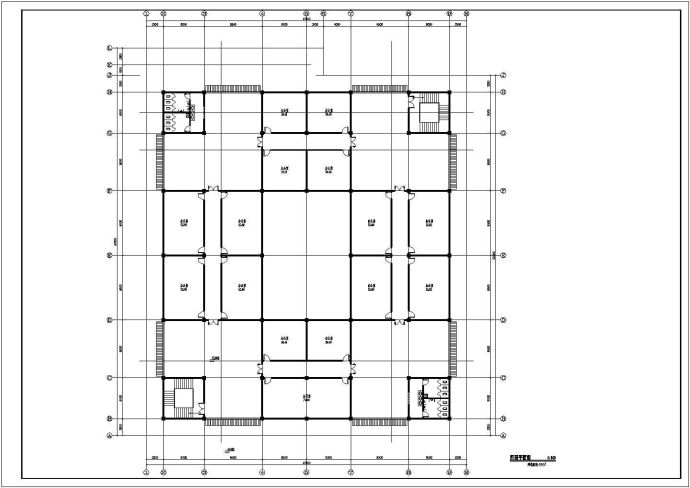 7400平米四层框架结构仿古商业综合楼建筑设计CAD图纸_图1