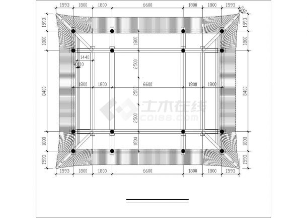 沧州市某商业2层框架结构仿古建筑全套施工设计CAD图纸-图二