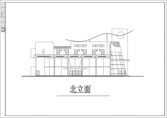 上海市某商业街2850平米4层娱乐会所建筑设计CAD图纸_图1