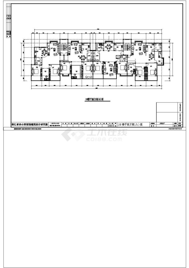 某地多层小区住宅楼全套施工设计cad图纸-图一