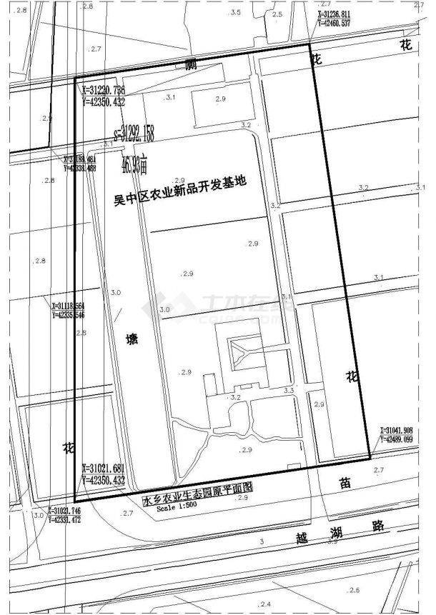 水乡农业生态园全套规划施工设计cad图纸-图二