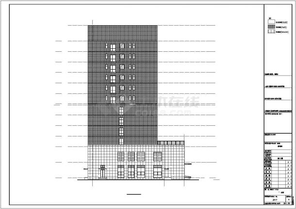 [贵州]建造某某十二层养老院建筑设计施工cad图（含效果图）-图二