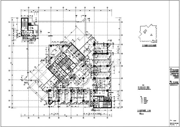 [海南]建造某市十四层医院建筑装修设计施工cad图（知名设计院）-图一