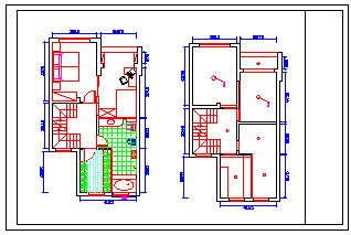 小二层别墅室内装修cad设计施工图纸-图二