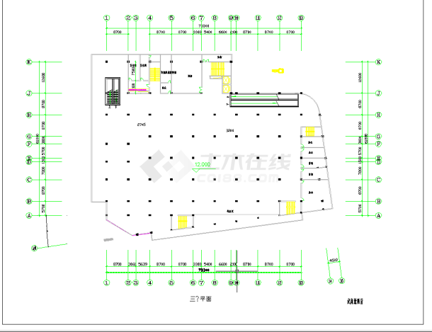 某地多层某仓储商场中央空调整套系统设计cad施工方案图纸-图一