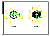 六角亭及连亭曲桥建筑设计施工图-图二