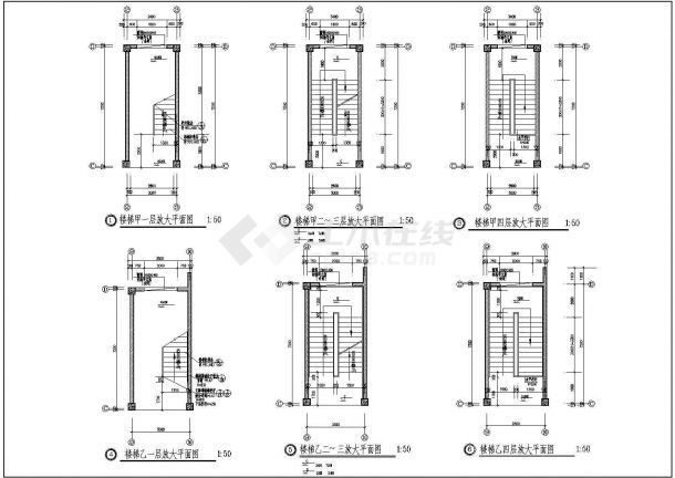 江津区某乡镇小学四层教学楼建筑设计全套CAD图（含卫生间平面图）-图一