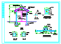 某公园花架、亭建筑cad施工图-图一