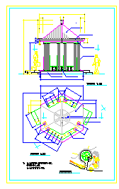 欧式六角亭建筑设计cad施工图-图二