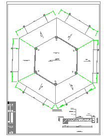 双层六角亭cad建筑设计施工图纸_图1