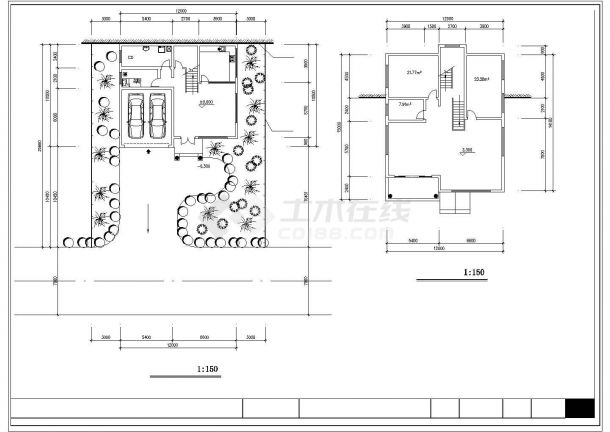 苏州市某村镇580平米4层框混结构独栋别墅建筑设计CAD图纸（含阁楼）-图二