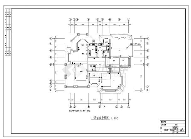 2层别墅电气工程CAD全套施工图纸-图二