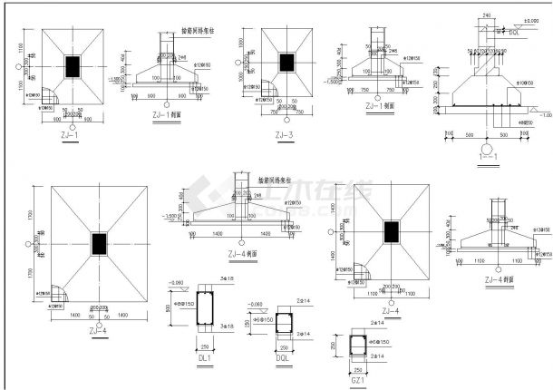 某厂房全套框排架设计CAD规划详图-图二