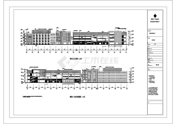 河南某四层砖混房产公司钢结构工程CAD图纸-图二