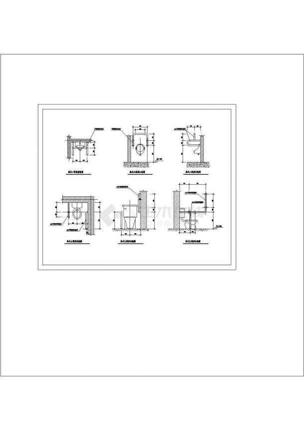 残疾人卫生间CAD建筑设计节点详图-图一