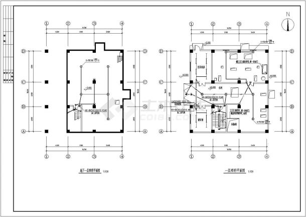 中小型饲料工厂电气照明系统设计CAD参考图-图一