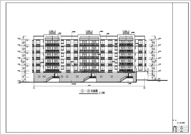 某小区多层住宅楼建筑设计全套CAD图纸-图二